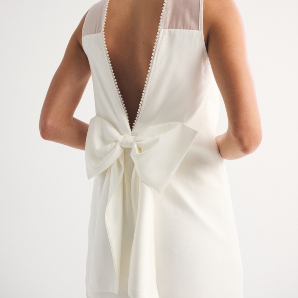 Abercrombie and Fitch Pearl Lined, Bow-Back Slip Dress